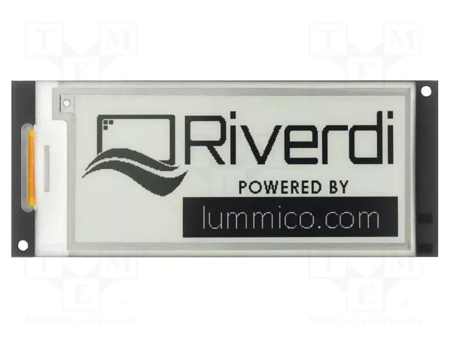 Display: e-paper; 2.9"; 296x129; Window dimensions: 29.06x66.9mm Riverdi RIEPD-29-BW