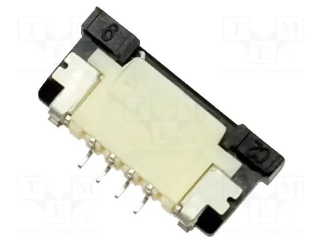 Connector; PIN: 4; ZIF FFC; 1mm; Type: top contacts Riverdi ZIF1004UH