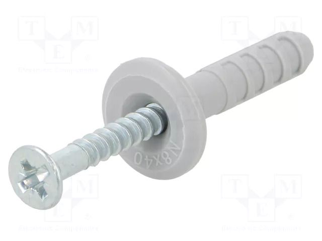 Plastic anchor; with flange,with screw; 8x40; zinc-plated steel FISCHER FISCHER-15903