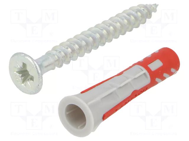 Plastic anchor; with screw; 6x30; DUOPOWER; 50pcs; 6mm FISCHER FISCHER-555106