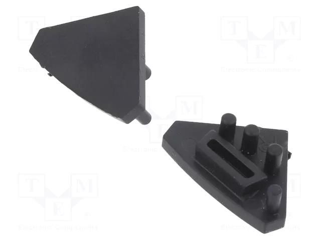 Cap for LED profiles; black; 10pcs. GTV Poland GTV-ZASGLAXNKKT-BK