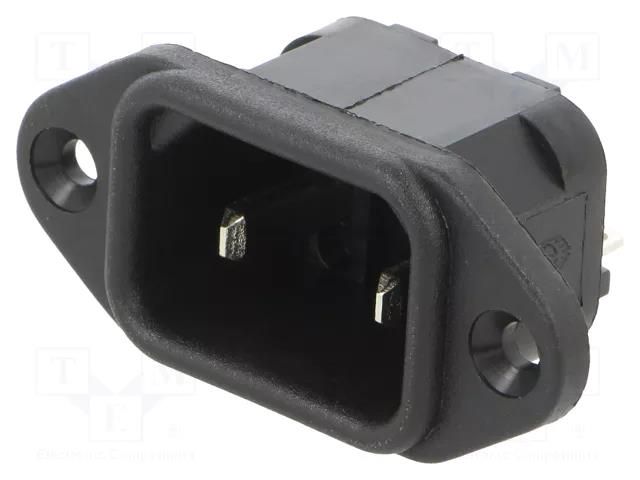 Connector: AC supply; socket; male; 10A; 250VAC; C18; Mat: polyamide BULGIN PX0690/28