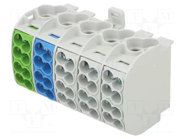 Splice terminal: distribution block; 152A; 1kV; screw terminal SIMET SCB25-5XGY-BL-GR
