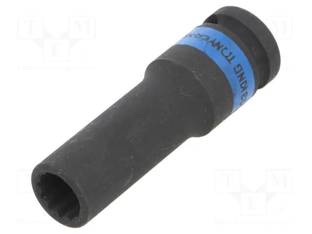 Socket; 12-angles,socket spanner,impact; 13mm; 1/2"; long KING TONY KT-443013M