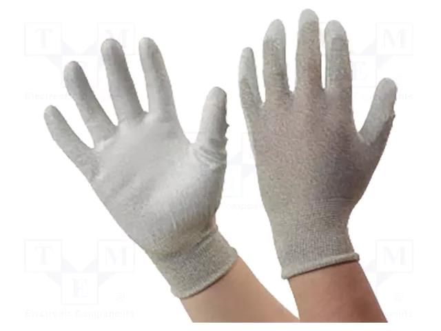 Protective gloves; ESD; S; beige ANTISTAT ATS-109-0430