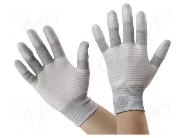 Protective gloves; ESD; L; polyamide,polyurethane,carbon fiber ANTISTAT ATS-109-0462