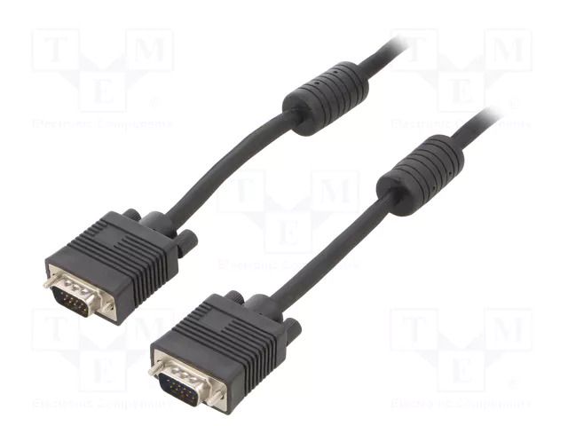 Cable; D-Sub 15pin HD plug,both sides; black; 15m; Full HD 1080p GEMBIRD CC-PPVGA-15M-B