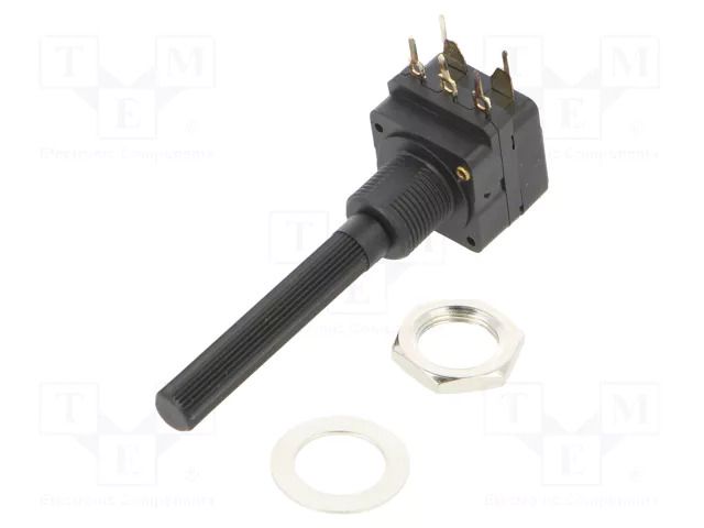 Potentiometer: shaft; 10kΩ; 200mW; THT; 6mm; plastic; mono; carbon PIHER PC16SH-10K-S