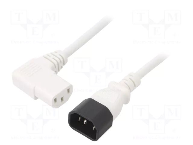 Cable; 3x1mm2; IEC C13 female angled right,IEC C14 male; PVC LIAN DUNG WN114-3/10/1.8WH