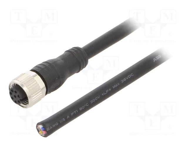 Cable: for sensors/automation; M12; PIN: 8; straight; 10m; plug ABB 2TLA020056R4000
