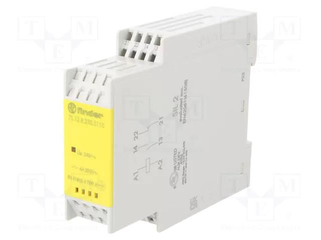 Module: safety relay; Usup: 230VAC; OUT: 2; for DIN rail mounting FINDER 7S.12.8.230.5110