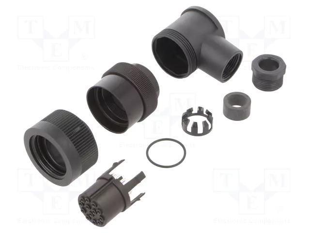 Connector: circular; 250V; 6A; PIN: 13; plug; female; soldering; IP65 BINDER 99-0718-70-13