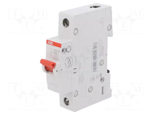 Switch-disconnector; Poles: 1; for DIN rail mounting; 16A; 240VAC ABB SHD201/16