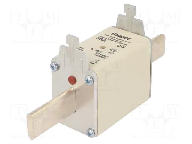 Fuse: fuse; 50A; 500VAC; gG; industrial; NH2 HAGER LNH2050M