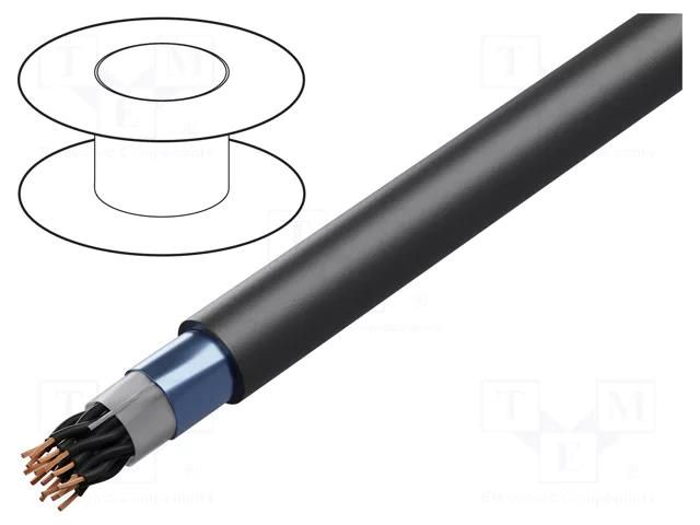 Wire; BiT 500 (ST) BLACK FR; 2x2x0.5mm2; shielded,Al-PET foil BITNER BITNER-SB2556