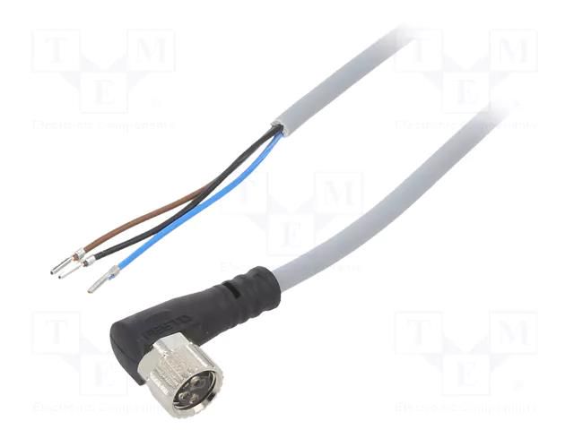 Cable: for sensors/automation; M8; PIN: 3; angled; 10m; plug; 60VDC FESTO NEBU-M8W3-K-10-LE3