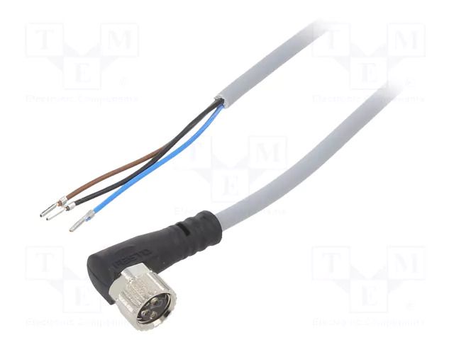 Cable: for sensors/automation; M8; PIN: 3; angled; 10m; plug; 60VDC FESTO NEBU-M8W3-K-10-LE3