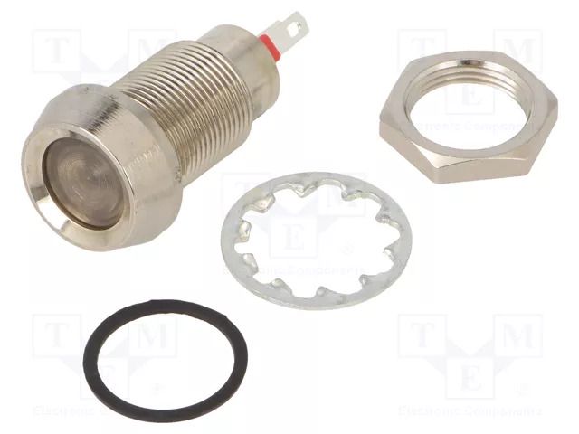 Indicator: LED; recessed; yellow; 24÷28VDC; Ø12.7mm; IP67; brass MARL 512-521-23