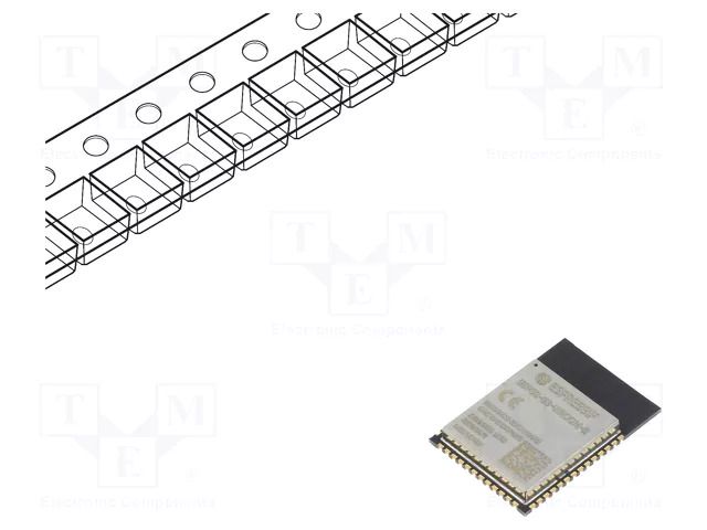 Module: IoT; Bluetooth: BLE; WiFi; PCB; IEEE 802.11b/g/n; SMD ESPRESSIF ESP32S3-WRM2-16R8V