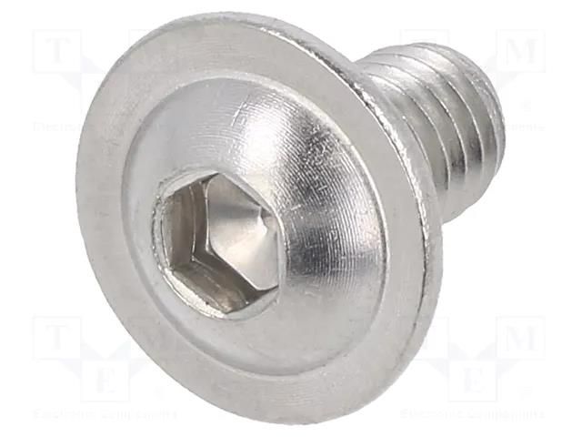 Screw; with flange; M6x10; 1; Head: button; hex key; HEX 4mm KRAFTBERG K6X10/ISO7380-2-A2