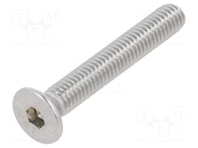 Screw; M6x40; 1; Head: countersunk; hex key; HEX 4mm; DIN 7991 KRAFTBERG K6X40-ISO10642-A2