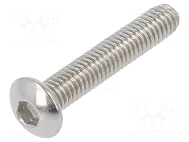 Screw; M3x16; 0.5; Head: button; hex key; HEX 2mm; ISO 7380-1 KRAFTBERG M3X16/ISO7380-1-A2