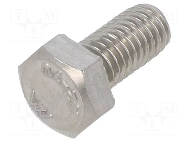 Screw; M5x10; 0.8; Head: hexagonal; A2 stainless steel; DIN 933 KRAFTBERG M5X10/D933-A2