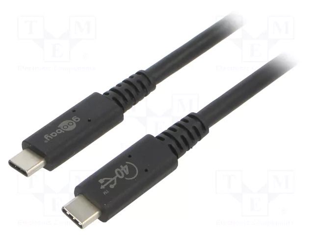 Cable; Thunderbolt 3,Thunderbolt 4,USB 4.0; 0.8m; black; 40Gbps GOOBAY USBC.4-0.8BK