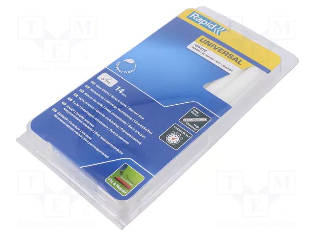 Hot melt glue; Ø: 12mm; white; L: 190mm; Melting temp: 80÷96°C RAPID RAP-40107361