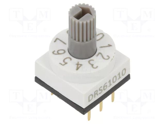 Encoding switch; Pos: 10; PCB,THT; 80mΩ; DC load @R: 0.15A/42VDC KNITTER-SWITCH DRS61010