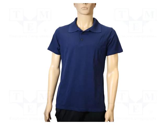 Polo shirt; ESD; XS; cotton,polyester,carbon fiber; blue (dark) EUROSTAT GROUP ERS-517306810