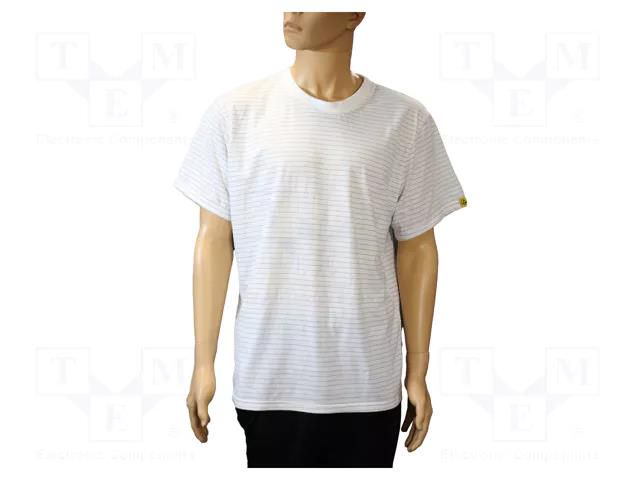 T-shirt; ESD; L,men's; cotton,polyester,carbon fiber; white EUROSTAT GROUP ERS-517320015G