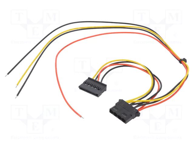 Cable: mains; Molex female,wires,SATA female; 0.4m AKYGA AK-SC-23