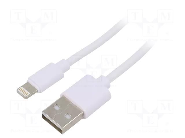 Cable; USB 2.0; Apple Lightning plug,USB A plug; nickel plated AKYGA AK-USB-31