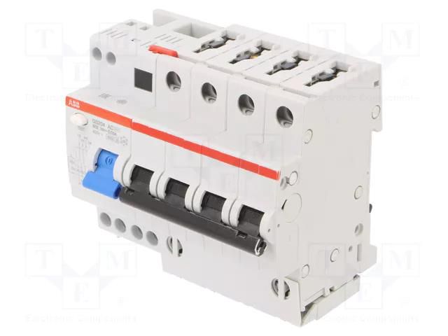 RCBO breaker; Inom: 32A; Ires: 30mA; Poles: 4; 400VAC; IP20; 10÷25mm2 ABB DS204AC-B32/0.03