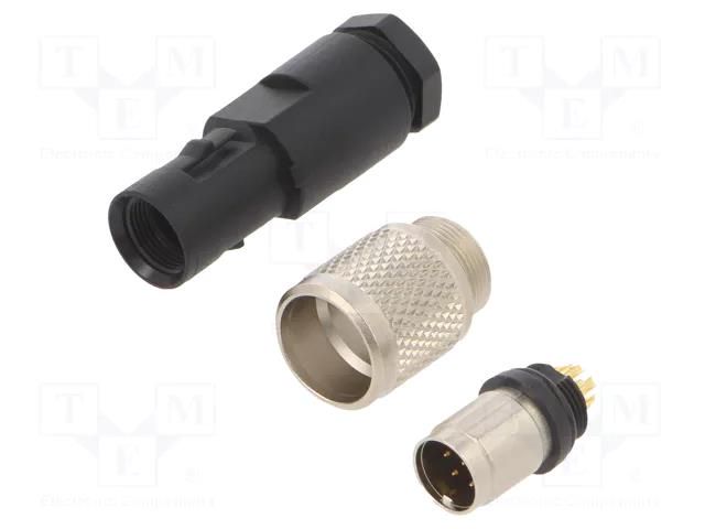Connector: M9; plug; male; Plating: gold-plated; 125V; 1A; IP67; 712 BINDER 99-0425-00-08
