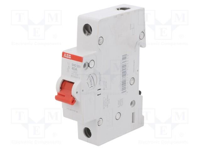 Switch-disconnector; Poles: 1; for DIN rail mounting; 40A; 240VAC ABB SHD201/40