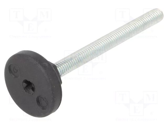 Foot; rigid,with screwdriver slot,with lever; Base dia: 60mm ELESA+GANTER LX.60SW24-M12X46S