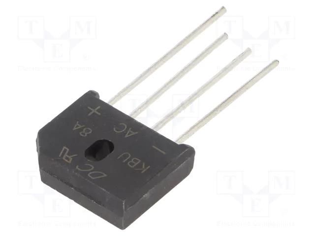 Bridge rectifier: single-phase; Urmax: 50V; If: 8A; Ifsm: 175A; flat DC COMPONENTS KBU8A-DC