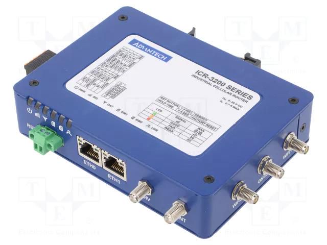 Router; 4G LTE; 9÷36VDC; on panel; metal; 32.1x94x129mm; -40÷75°C ADVANTECH ICR-3231W