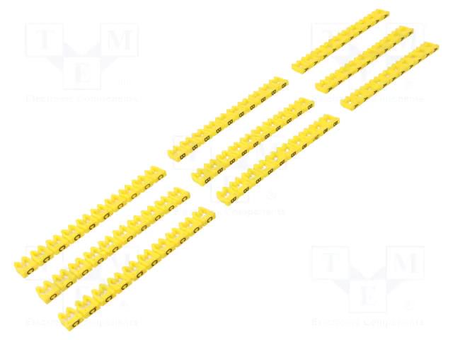 A kit of cable labels; Marking: A,B,C; 4mm; yellow; push-in Goobay GOOBAY-72517