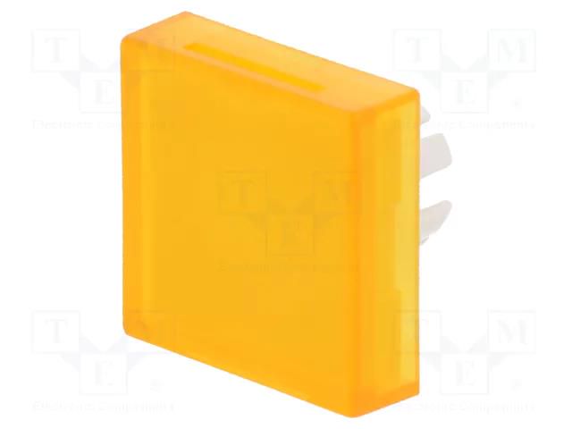 Actuator lens; 22mm; 61; transparent,yellow; plastic; Dim: 18x18mm EAO 61-9671.4