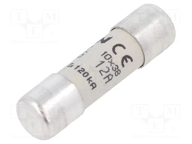Fuse: fuse; 12A; 500VAC; 250VDC; gG; 10x38mm MERSEN W219761