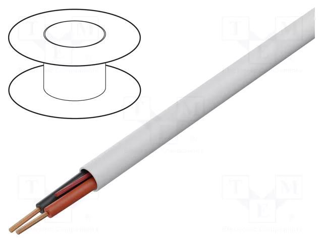 Wire; 2x18AWG; unshielded; 300V; 305m; Cu; stranded; white; CPR: Eca BELDEN 5300UE.0091000