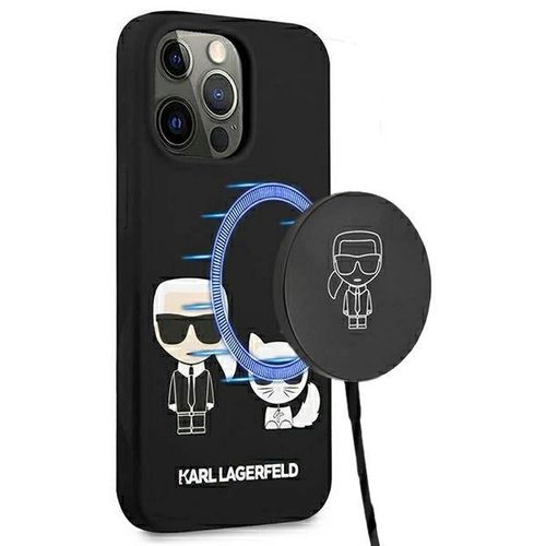Karl Lagerfeld KLHMP13LSSKCK iPhone 13 Pro / 13 6,1" hardcase czarny/black Silicone Karl & Choupette Magsafe, Karl Lagerfeld 3666339035105