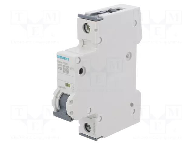 Circuit breaker; 230/400VAC; Inom: 25A; Poles: 1; Charact: A; 10kA SIEMENS 5SY4125-5