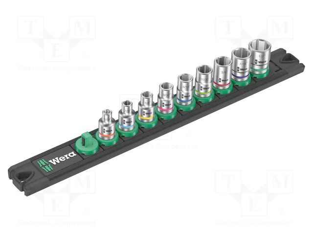 Wrench-set; 6-angles,inch,socket spanner; 1/4"; 23mm; 9pcs. WERA WERA.05005420001