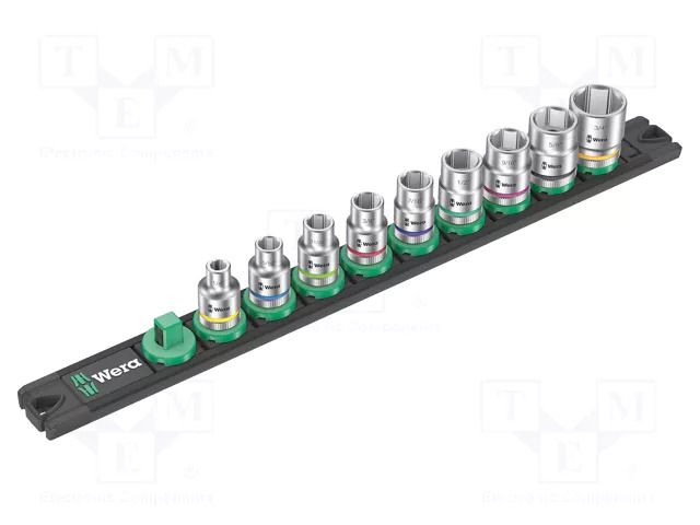 Wrench-set; 6-angles,inch,socket spanner; 3/8"; 29mm; 9pcs. WERA WERA.05005450001