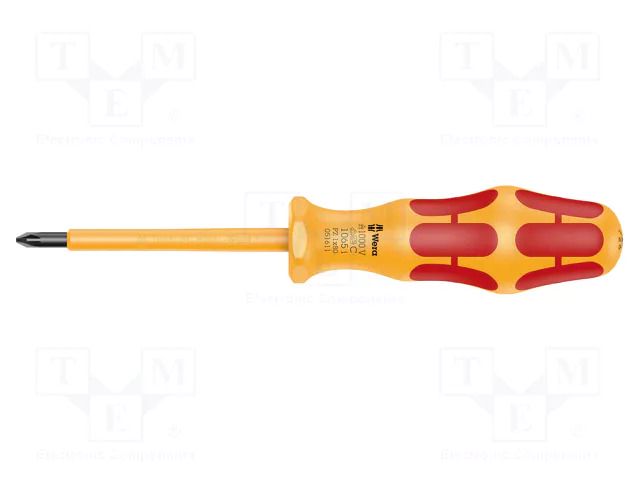 Screwdriver: insulated; Pozidriv®; PZ1; Blade length: 80mm WERA WERA.05051611001