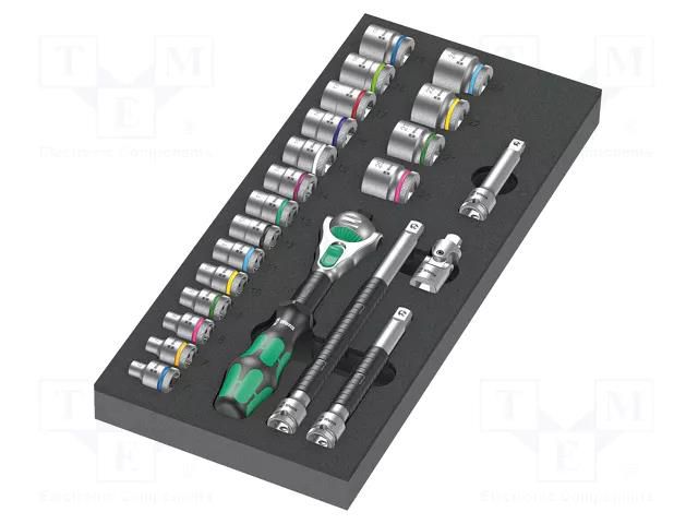 Wrench-set; 6-angles,socket spanner; Mounting: 3/8"; 23pcs. WERA WERA.05150111001